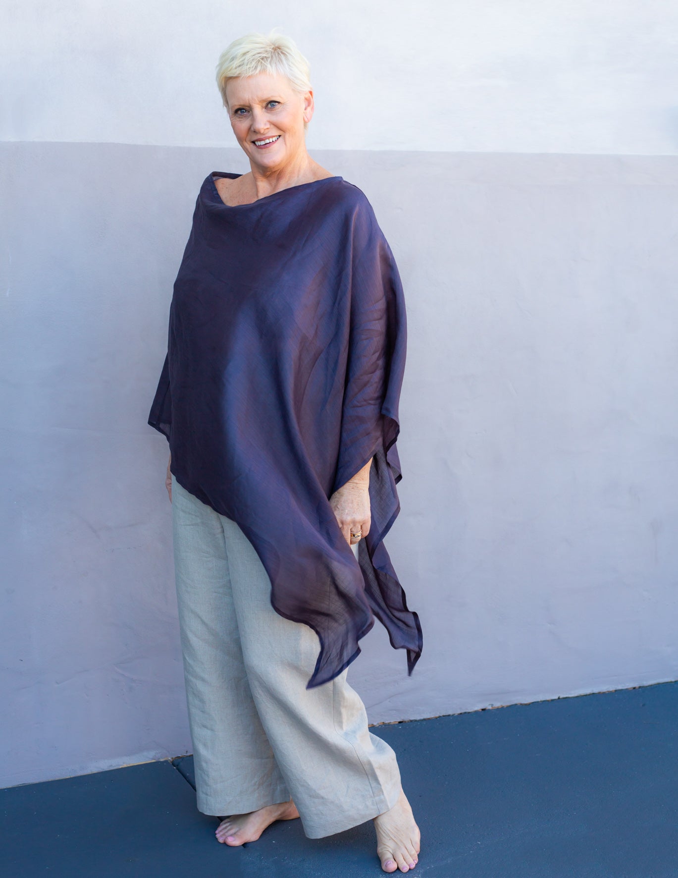 Poncho - Cotton Silk Voile